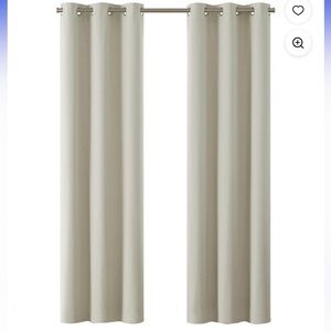 Eclipse Solid Blackout Curtain, Panel Pair, Vanilla Cream 37 x 84”